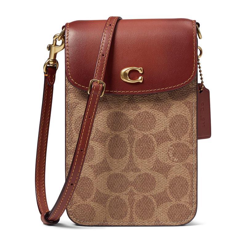 蔻驰coachcoatedcanvas时尚百搭简约精致涂层帆布签名手机斜挎包单肩