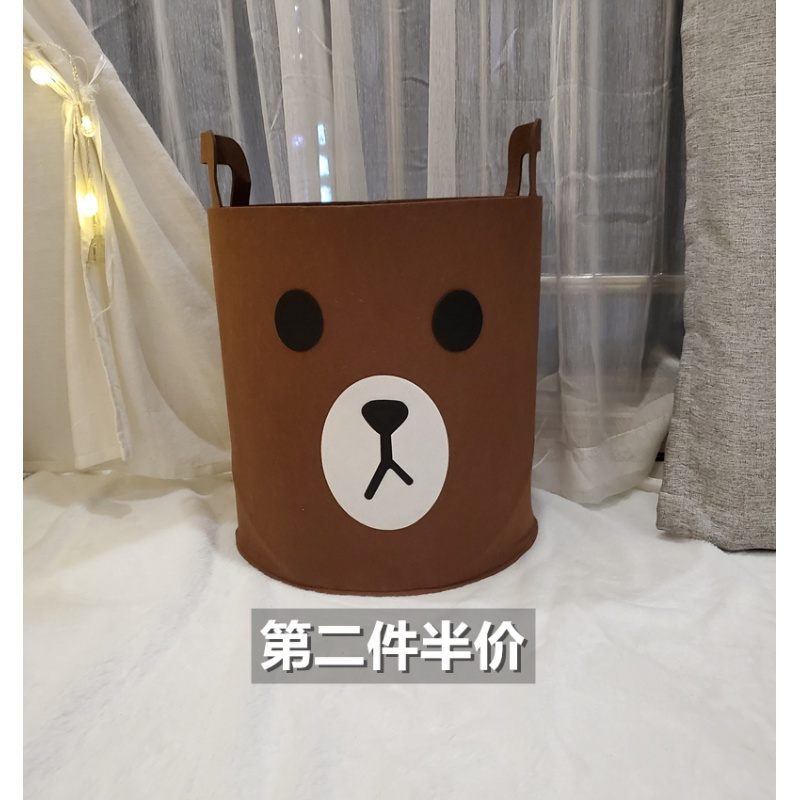 家柏饰(CORATED)布艺脏衣篮篓家用折叠脏衣服收纳筐儿童玩具收纳桶大号 中号·布朗熊32*40