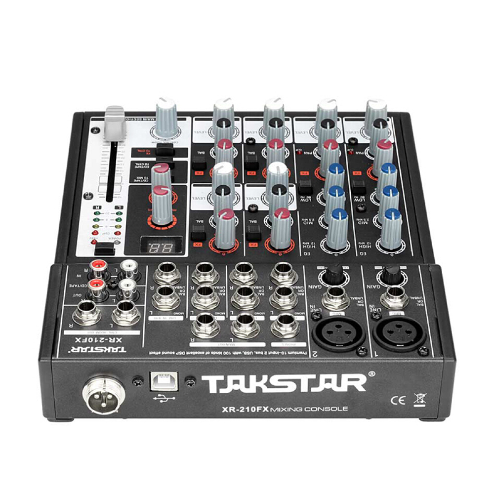 得胜(TAKSTAR)XR-210FX 十路调音台带DSP一体机 内置声卡 网络K歌电脑录音音频制作小型会议室高清大图