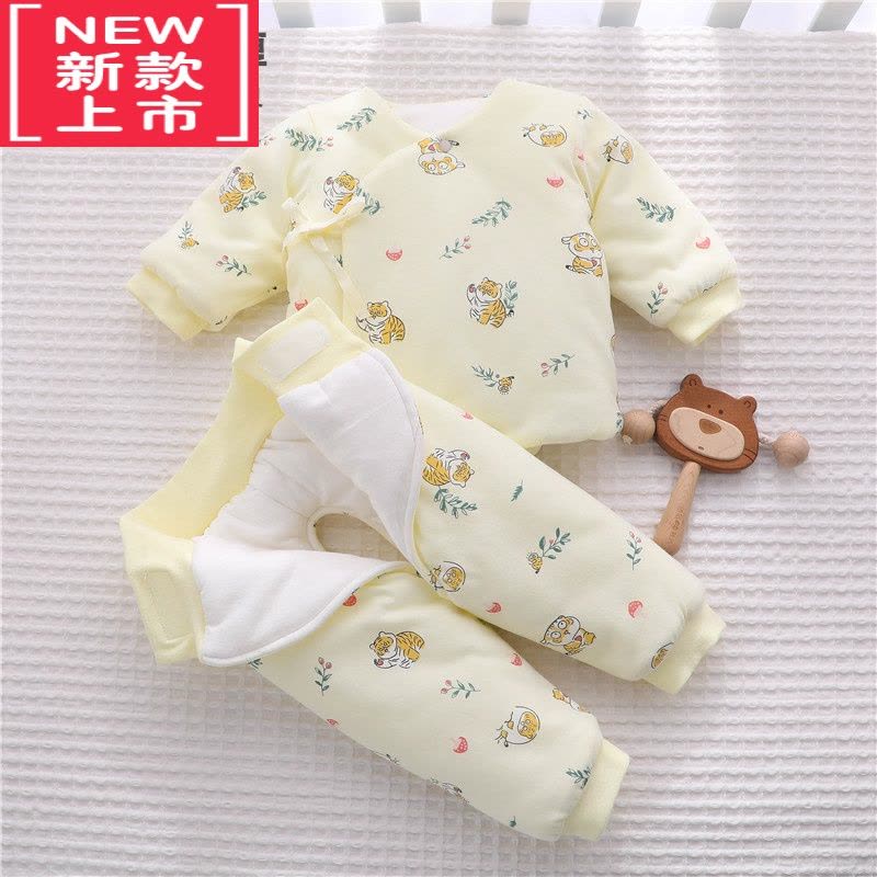 可莉允新生婴儿衣服秋冬季0一3月初生棉服冬款棉衣加厚棉袄分体夹棉套装图片