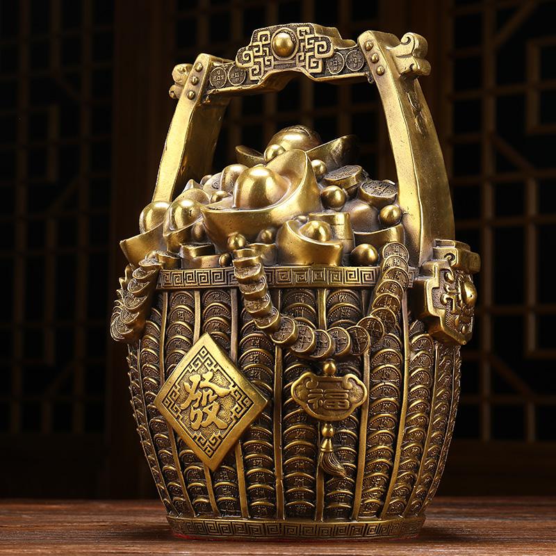 美帮汇铜一桶金摆件元宝如意家居客厅博古架装饰工艺品高清大图
