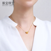新金珠宝 999足金桃花坠黄金转运珠5D硬金 [1042]