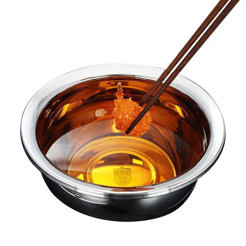 安立洁康 加厚不锈钢油盆油鼓 带盖9寸270*142mm(个)高清大图
