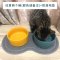 猫碗双碗陶瓷狗碗猫咪食盆饭盆狗狗喝水猫粮碗宠物用品实木防打翻