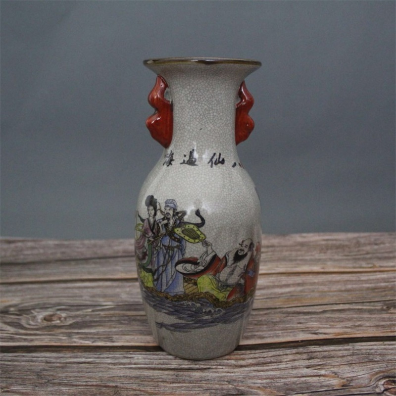 美帮汇花瓶 花艺美帮汇热卖景德镇仿古陶瓷乾隆粉彩八仙过海花瓶家居装饰展柜摆件做旧 价格图片品牌报价 苏宁易购聚佳家装专营店
