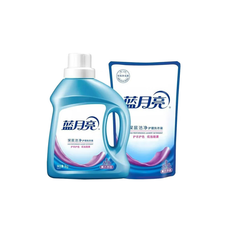 蓝月亮 洗衣液4斤套装:深层洁净薰衣草1kg/瓶+1kg袋装