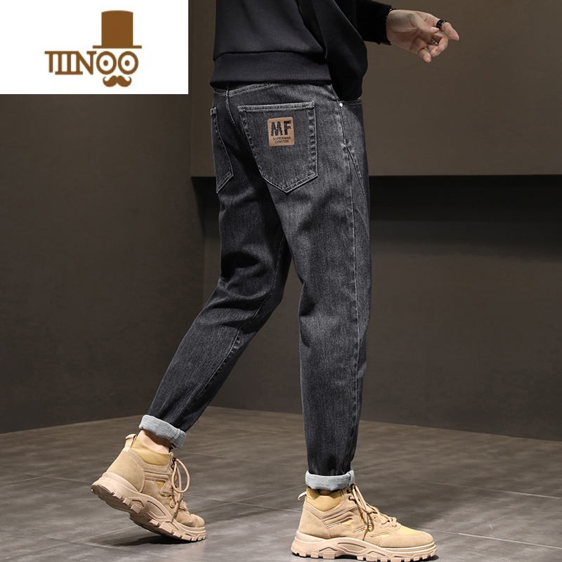 YANXU秋季牛仔裤男士直筒宽松潮牌百搭男装2023新款休闲款长裤子男高清大图