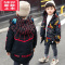 可莉允儿童冬款棉服带眼镜连帽拉两面穿外套男童洋气加厚保暖棉衣