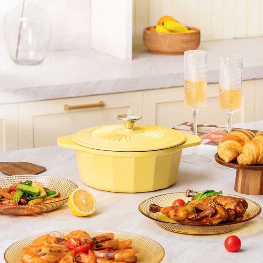 康宁(VISIONS)珐琅锅铸铁锅汤锅炖锅 晶釉珐琅锅 22cm