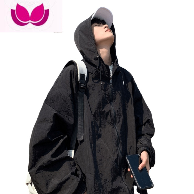 七斓冰丝衣男薄款2023新款潮牌服宽松大码夏天男装外套