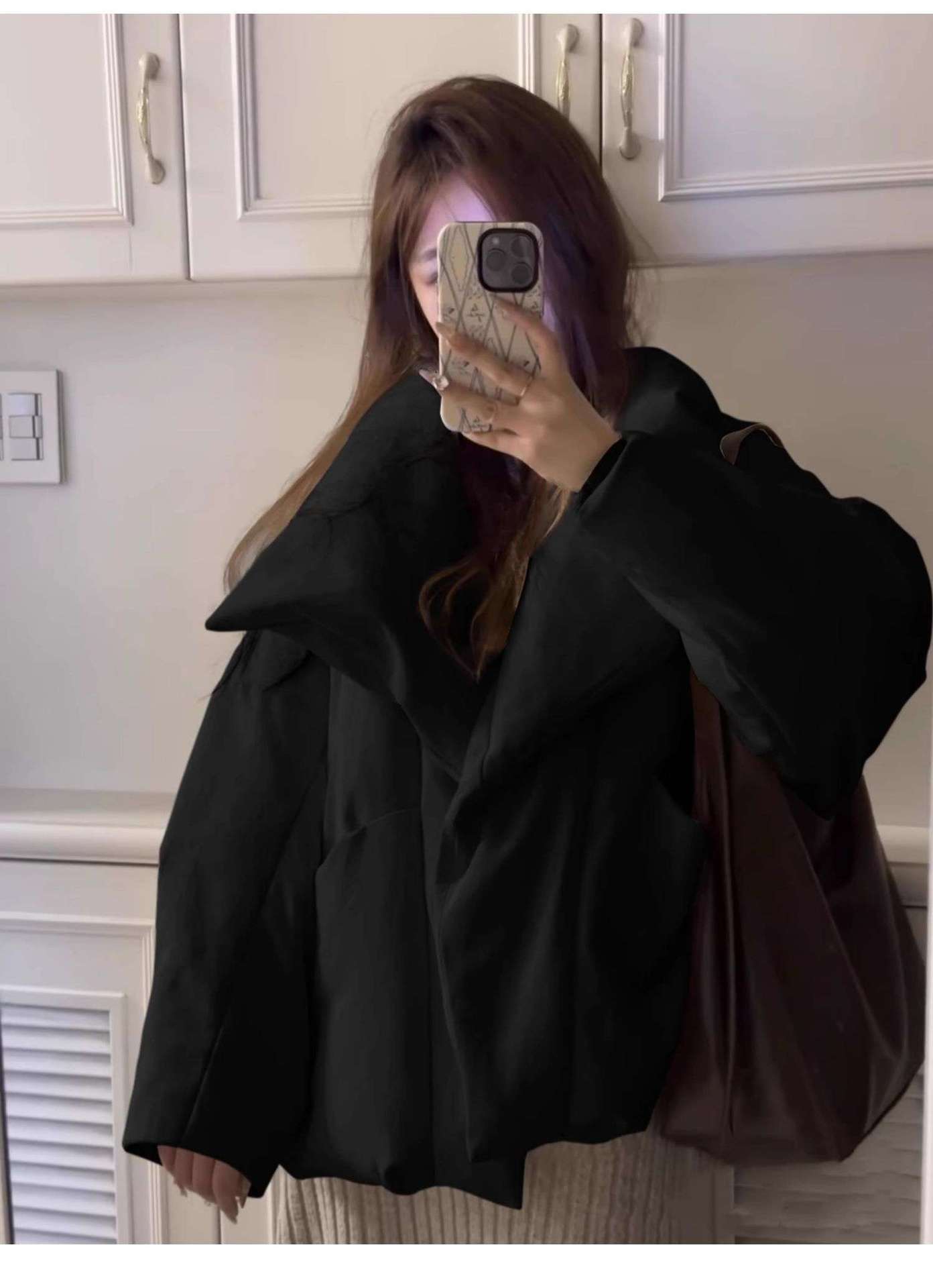 短款棉服女冬季新款2025年新款洋气高级感小众设计感小个子外套 黑色 S（推荐75-105斤）