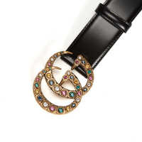 GUCCI/古驰 水晶双G带扣皮革腰带476341