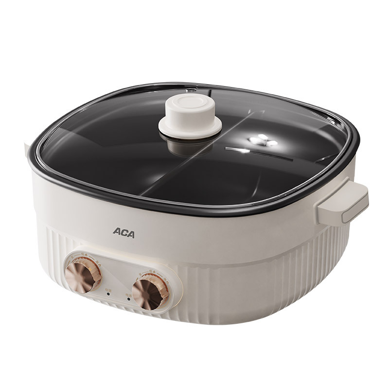 北美电器(ACA) 双控鸳鸯锅ALY-G05HG01J 白色 5.0L高清大图