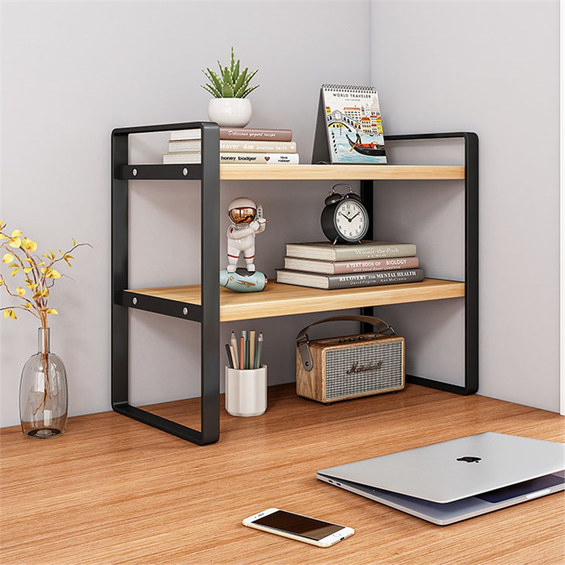 符象桌面置物架多层书桌收纳架子办公桌分层架铁艺学生宿舍桌上小书架
