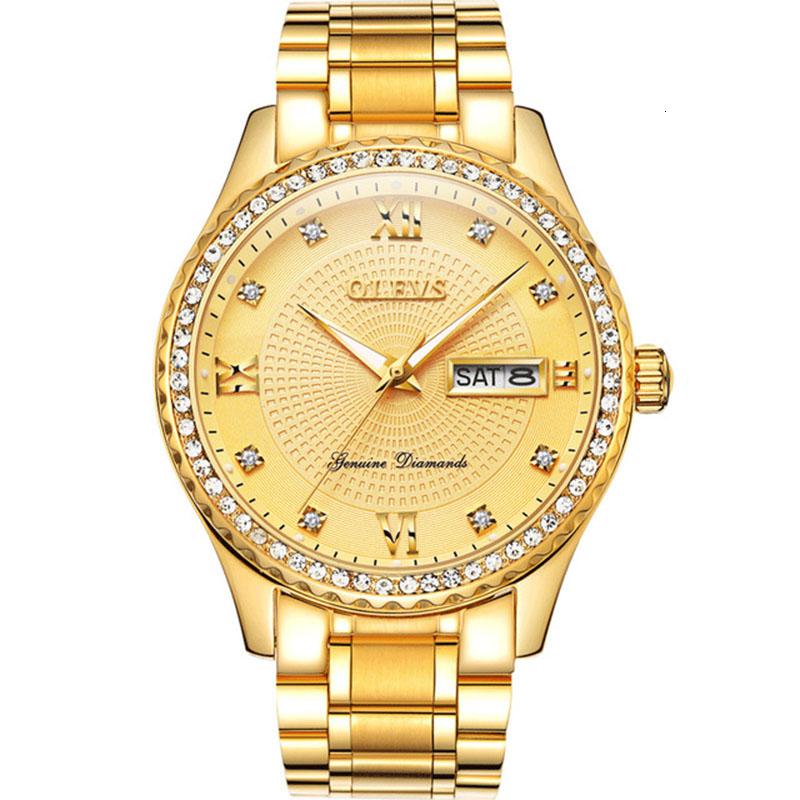 欧利时(olevs)瑞士品牌手表男士石英表防水商务手表进口机芯土豪金