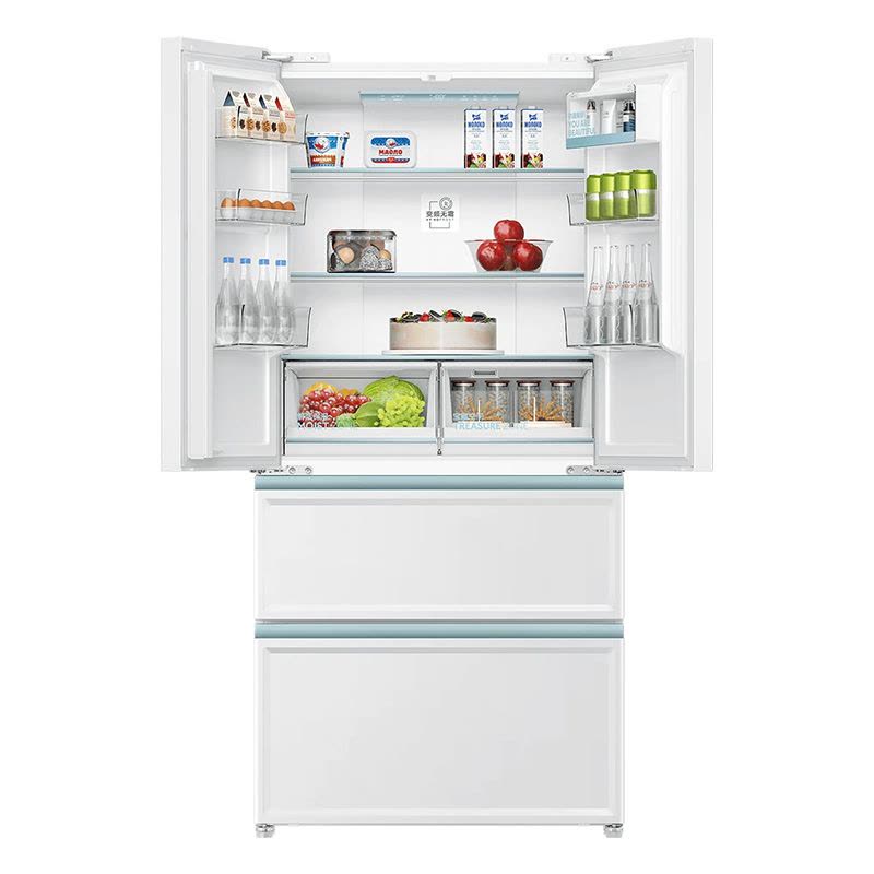 海尔白巧461L法式多门零嵌入式电冰箱干湿分储黑金净化家用风冷无霜超薄白色BCD-461WGHFD45W9U1图片