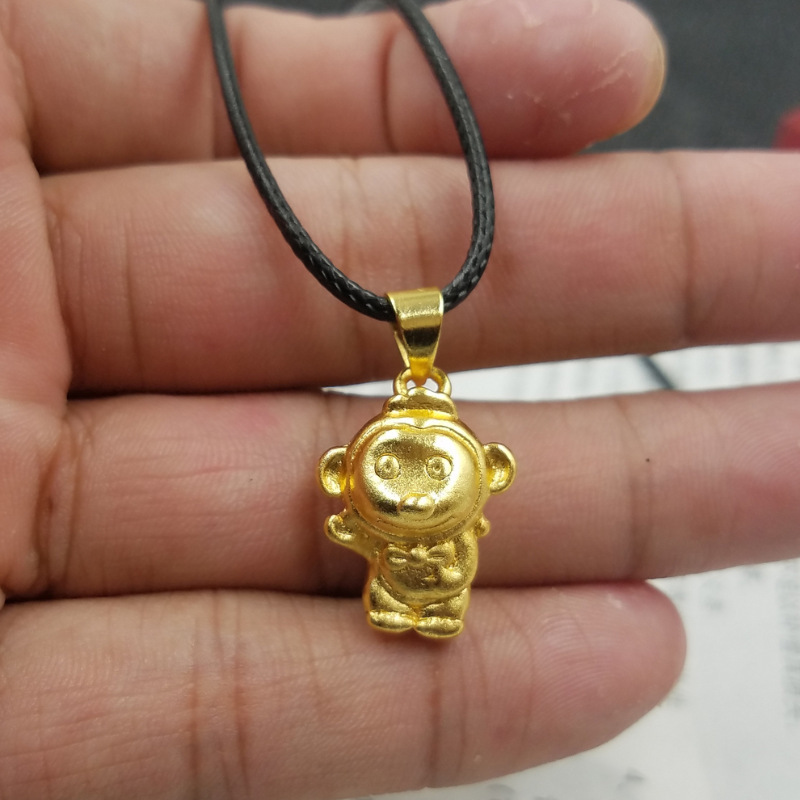 3D铜镀金十二生肖坠男女款本命年项坠项链随身小挂件PTJWX7722送女朋友七夕情人节礼物