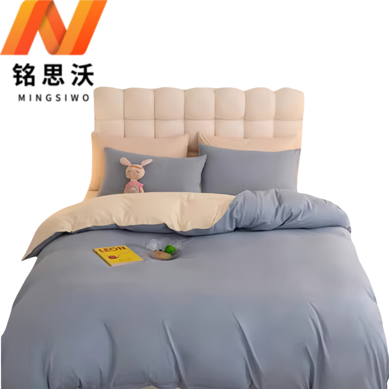 铭思沃四件套1.8*2.0m床 淡蓝 套高清大图