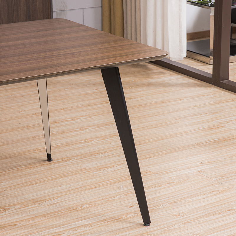 洛苏通盛会议桌长桌子简约现代长条桌板式办公洽谈桌小型钢架会议桌咖色160*80*75CM常规款[工厂现做 7天内发货]高清大图