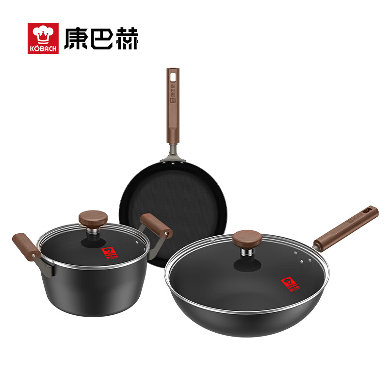 康巴赫KBH蜂窝锅不粘炒锅304不锈钢5层复合底强劲聚能导热防刮耐磨健康烹饪好帮手