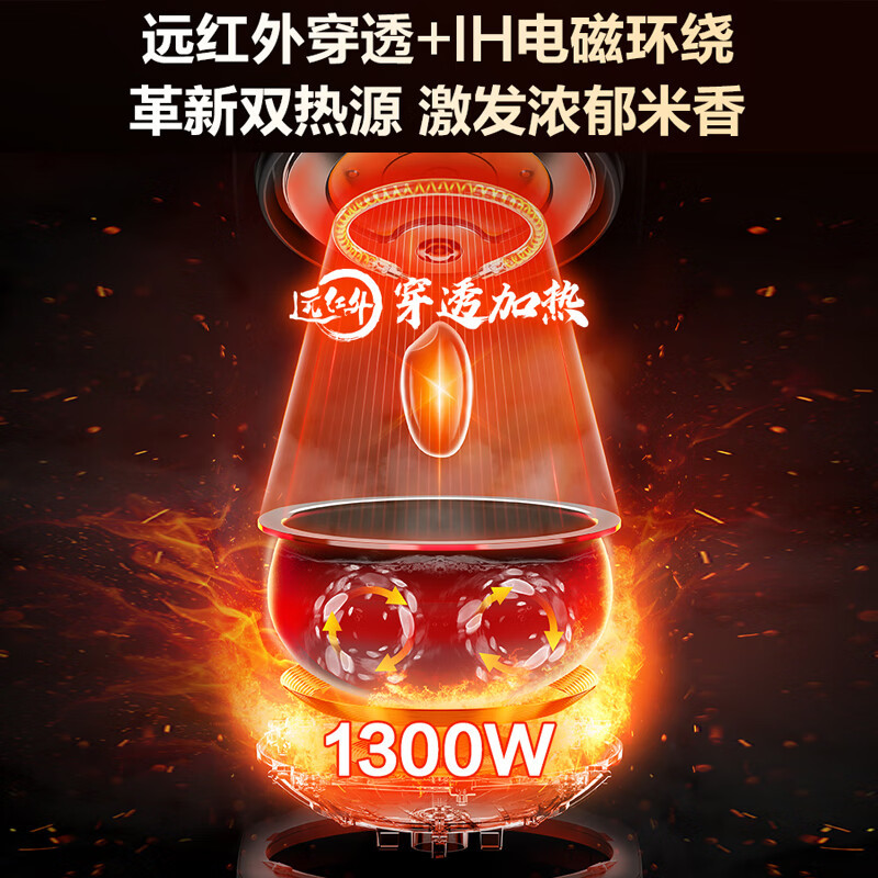苏泊尔(SUPOR)本釜电饭煲4L/升远红外穿透加热0涂层不锈钢内胆家用多功能煮粥锅智能电饭锅适用SF40HC0808