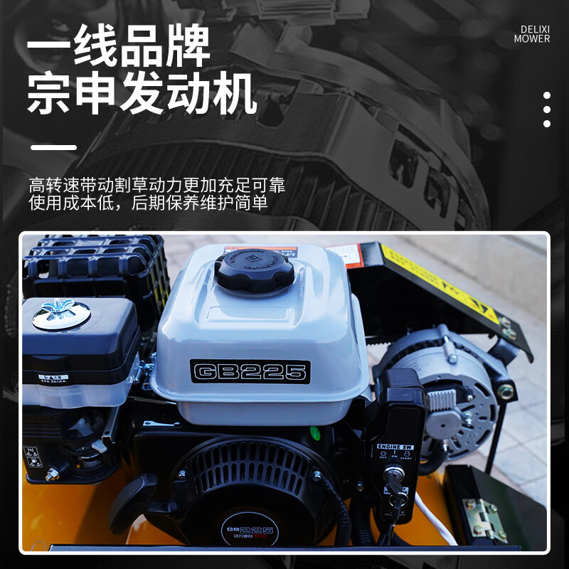 德立希遥控割草机履带式果园草坪汽油除草机果园自走式全自动开荒碎草机 汽油宗申225(电启动)