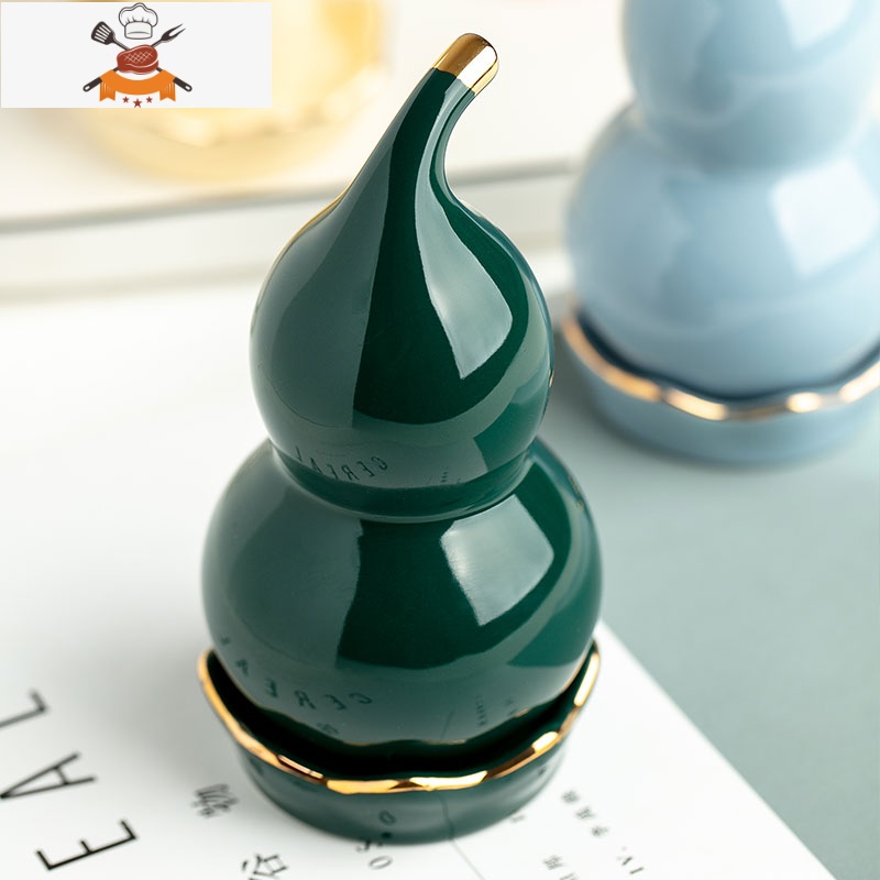 北欧风创意金边葫芦陶瓷牙签筒家用酒店便携式可爱牙签盒餐具配件 敬平 葫芦牙签筒-浅黄色高清大图