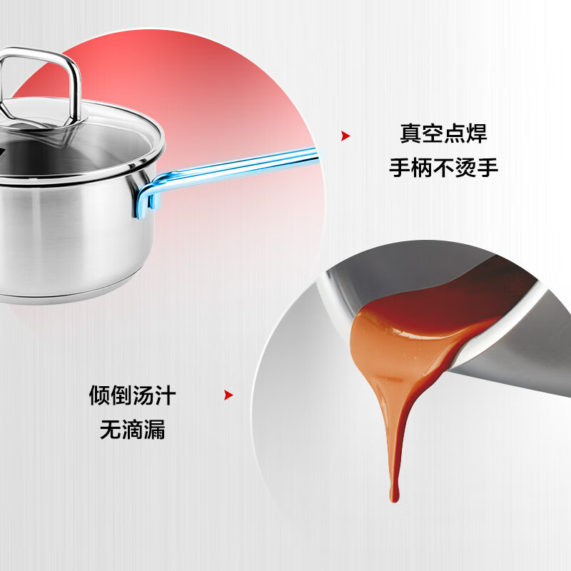 菲仕乐(Fissler) 乔伊24厘米玻璃盖双柄深汤锅EM3311024001银色
