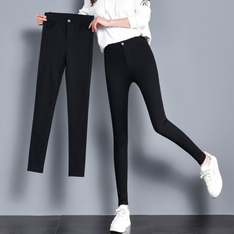 南极人黑色高腰打底裤长裤外穿女显瘦春秋薄款铅笔裤修身韩版小脚
