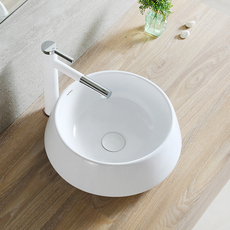 卫浴陶瓷洗手盆圆形台上盆 简约艺术盆 家用卫生间洗脸盆洗漱面池