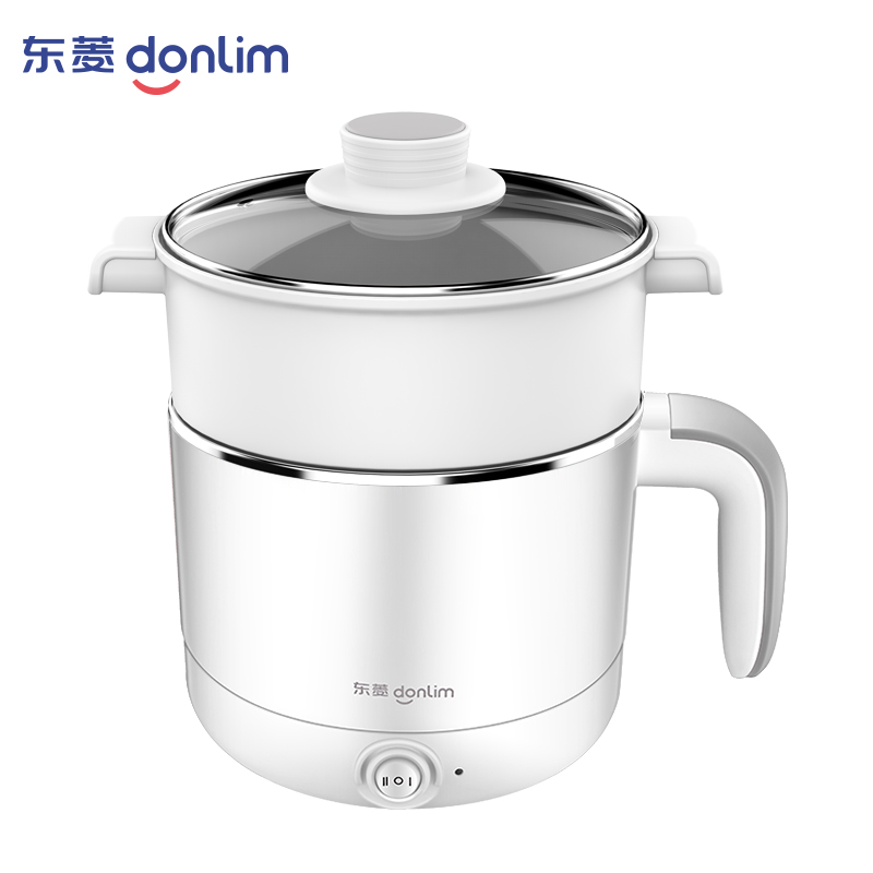 东菱(Donlim)电煮锅DL-ZG4033 白色 带蒸架多功能电热锅学生宿舍煮面锅办公家用迷你小电锅小型电火锅电炖锅