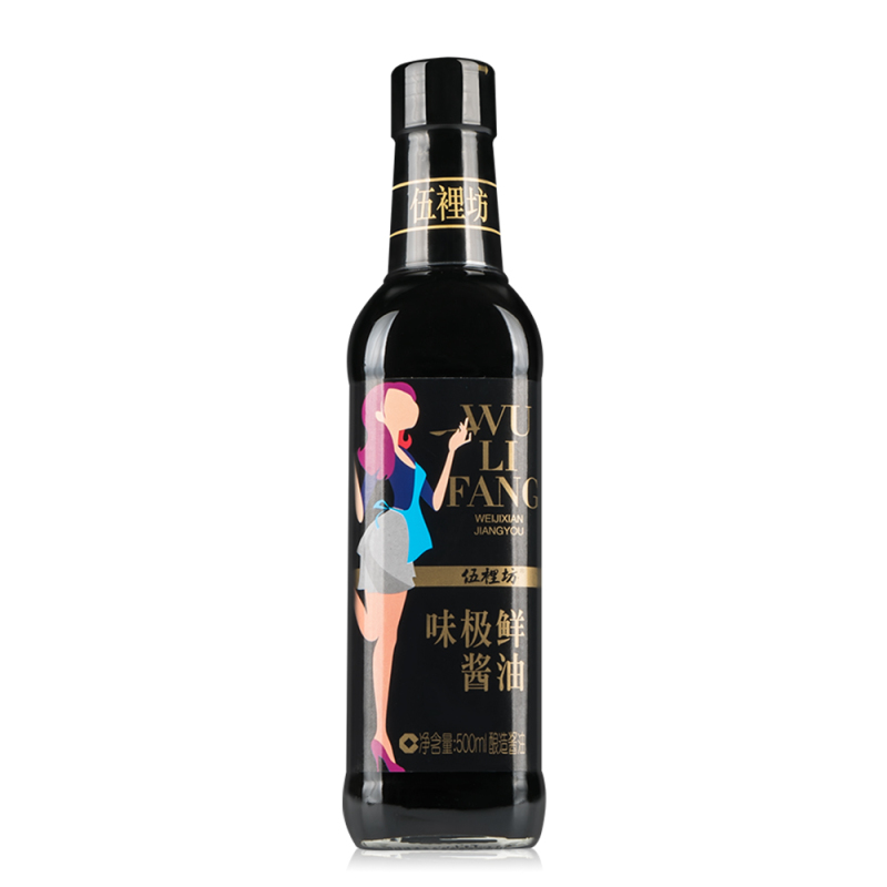 伍裡坊味极鲜酱油500mL苏宁自营瓶装特级生抽酿造酱油凉拌炒菜调味料