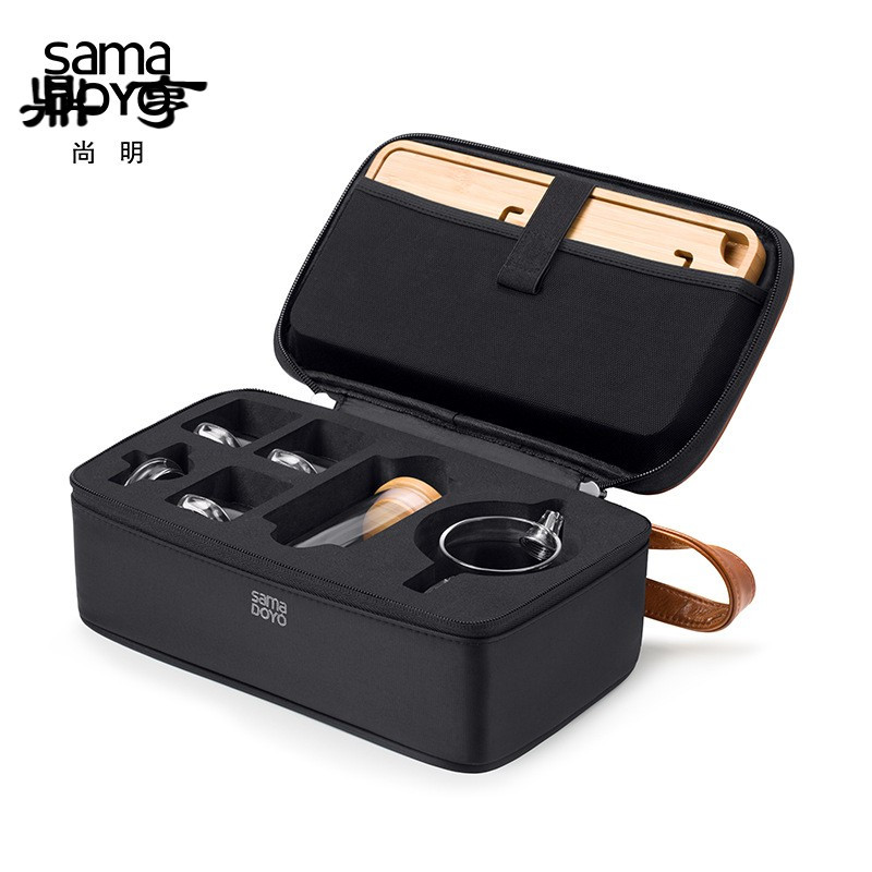鼎亨 新款户外旅行套装便携包功夫茶具泡茶器玻璃壶带茶盘便携
