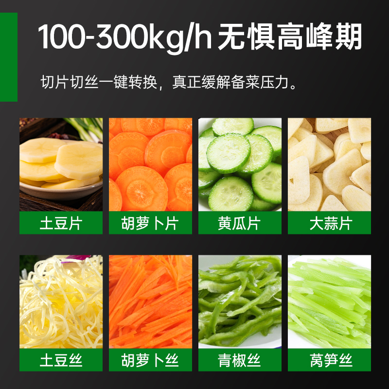意黛斯 商用切菜机大型食堂饭店用叶菜切断切丝机 双头可切果蔬类300KG/h切片机切丝机YDS-YQSP-30高清大图