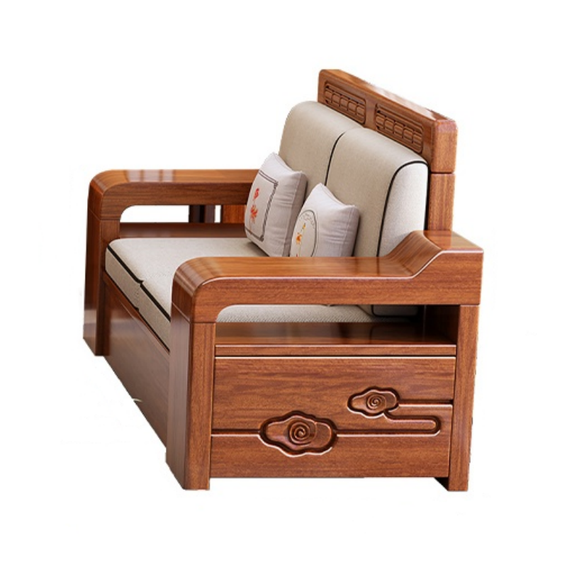 铭思达实木沙发双人张高清大图