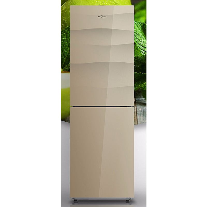 美的mideabcd249wgm249升两门智能控温冰箱风冷无霜格调金