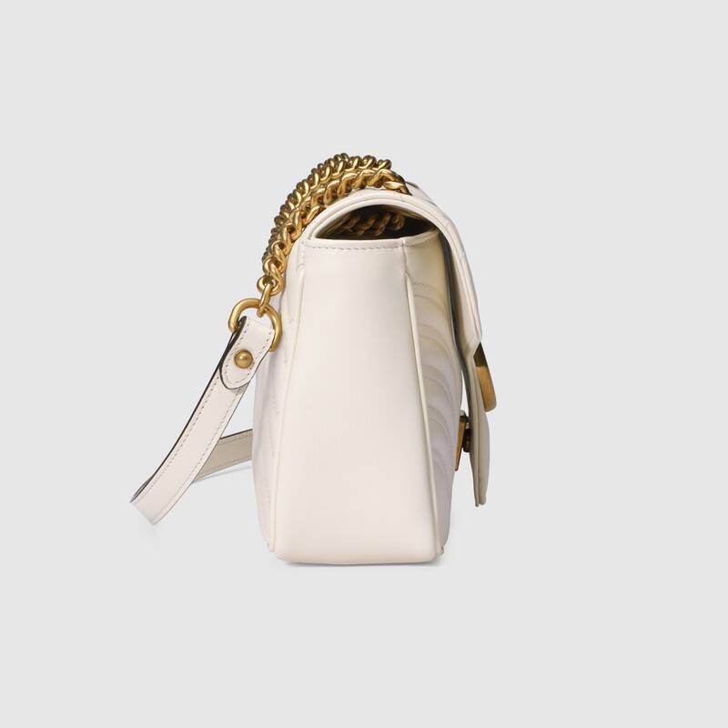 GUCCI 古驰女包 MARMONT系列牛皮双G绗缝女士单肩包443497系列26cm*15cm*7cm