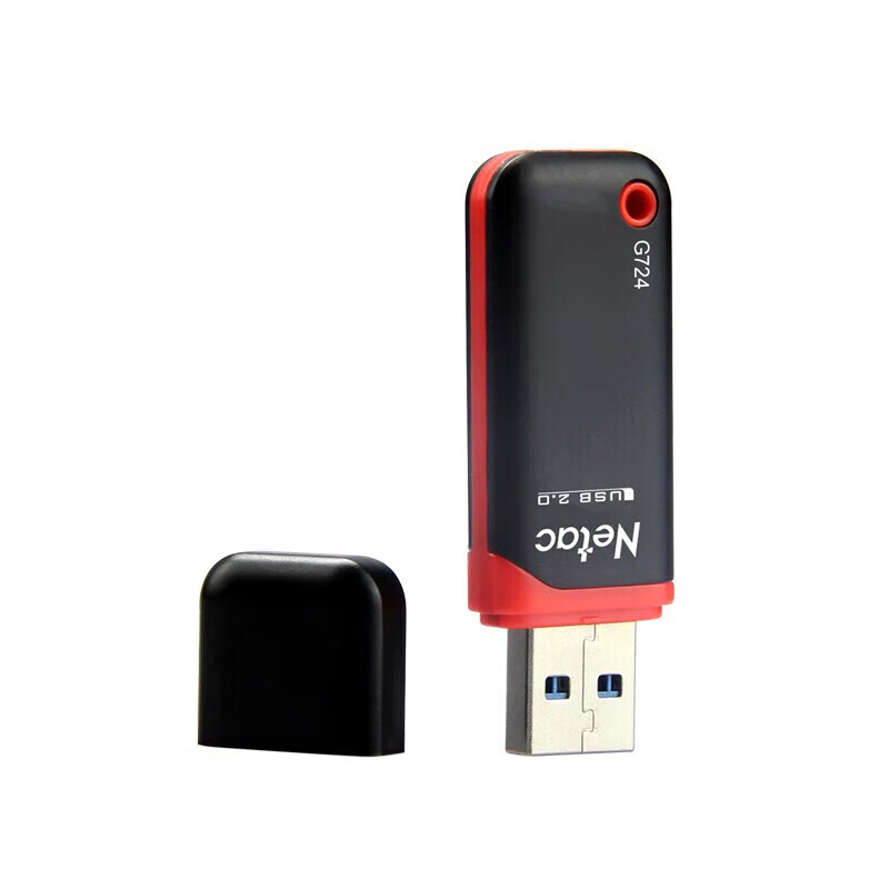 朗科(Netac) U盘 G724 8G USB2.0 红黑色 带盖帽高清大图