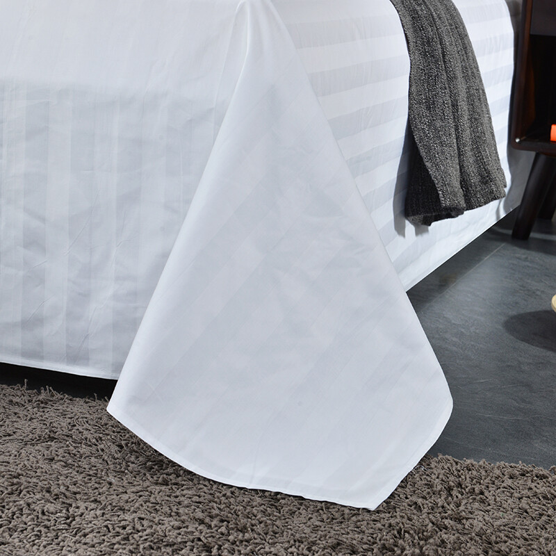 洛菲源 缎条床单 酒店宾馆招待所常用白床单230*280cm条高清大图