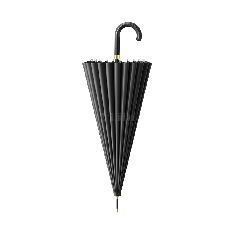 翌嘉 YJ5081620 全纤维雨伞 可定制logo可印图案 24骨弯柄 黑色