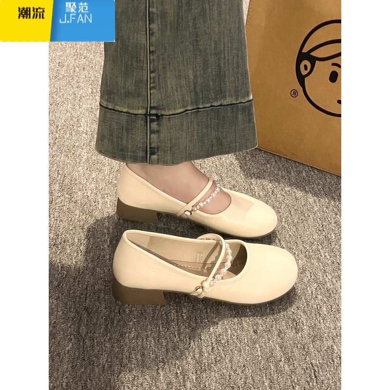 聚范晚晚风温柔鞋平底单鞋女2024新款夏季玛丽珍鞋子配裙子软底孕妇鞋高清大图