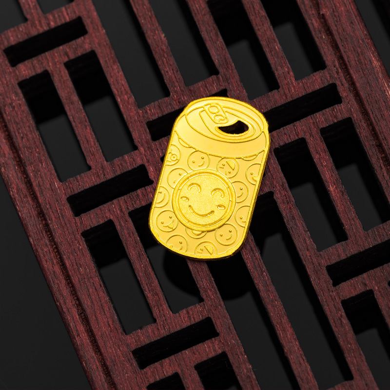 素竹足金黄金au9999金条新款素竹系列异形1克金条emoji可乐罐可佩带附