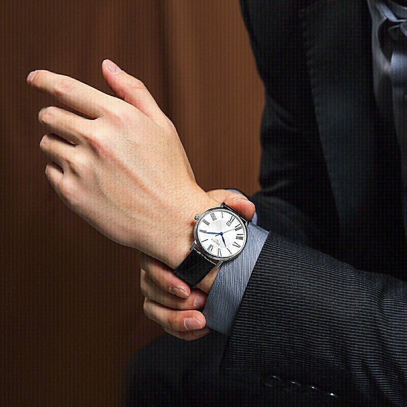 天梭(TISSOT)瑞士手表 卡森臻我系列腕表 皮带石英男表T122.410.16.033.00