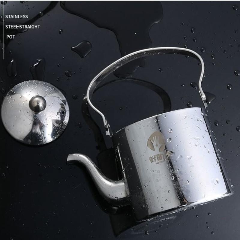 德国热水壶烧水壶小型煮茶壶泡茶壶家用不锈钢电磁炉壶开水壶烧水 加厚亮光版金碟壶1.0L[送滤网]