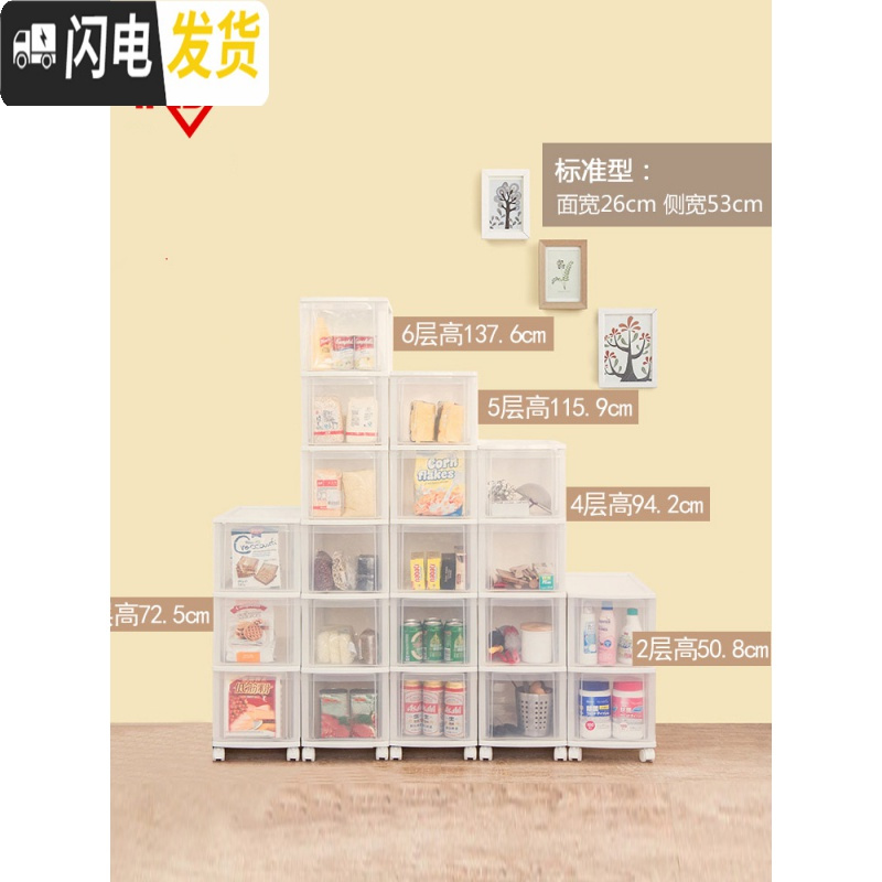 三维工匠窄型抽屉式收纳柜塑料整理柜爱丽丝冰箱夹缝角落窄柜子高清大图