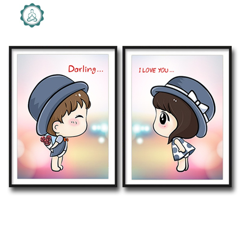 封后fenghou钻石画新款5d客厅卧室可爱贴点钻十字绣小件情侣粘钻结婚