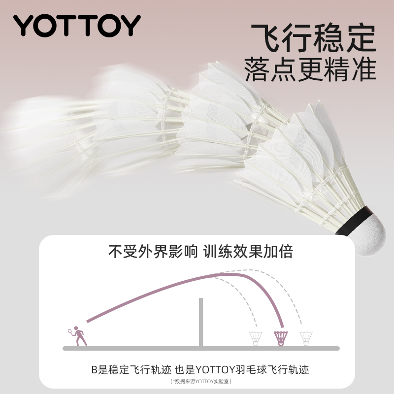yottoy羽毛球9只装耐打王正品不易打烂鹅毛室外比赛套装训练用球高清大图