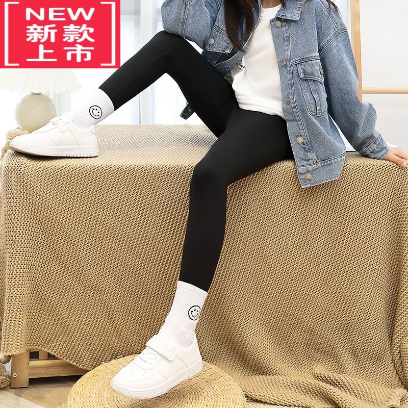 可莉允女童鲨鱼裤加绒儿童打底裤外穿秋冬款女孩瑜伽裤保暖裤宝宝芭比裤图片