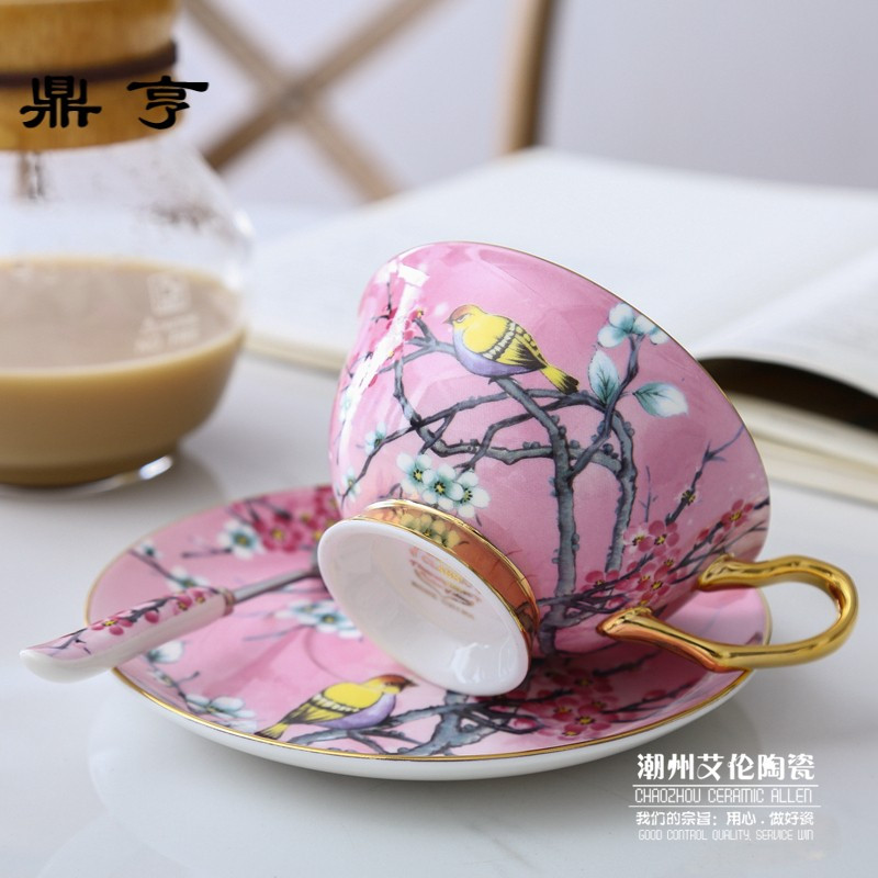 鼎亨四季如歌欧式骨瓷咖啡杯碟英式茶具咖啡杯下午茶杯红茶杯花茶