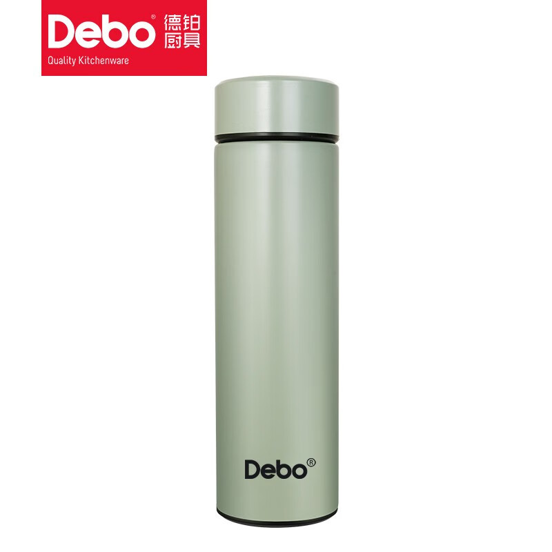 Debo德铂 智能显示温度保温杯不锈钢直身杯500ml 绿色 DEP-736